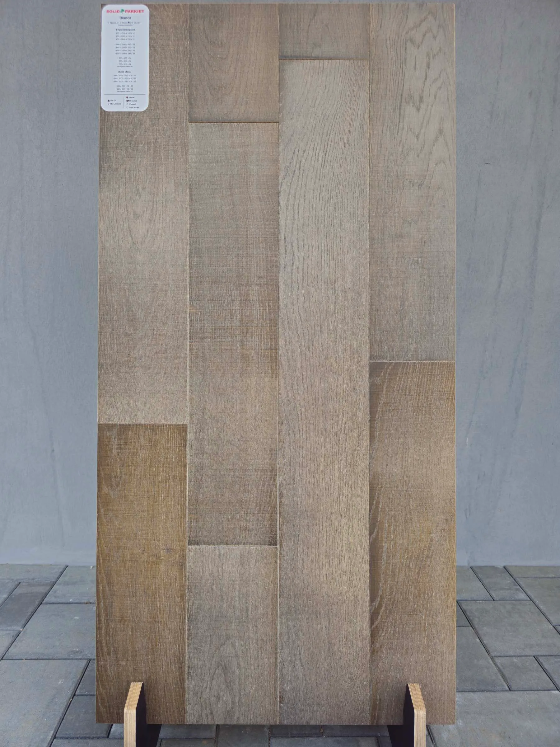 SolidParkiet, dąb, szczotka, faza x4, Bianca, ślady po pile, klasa Rustic