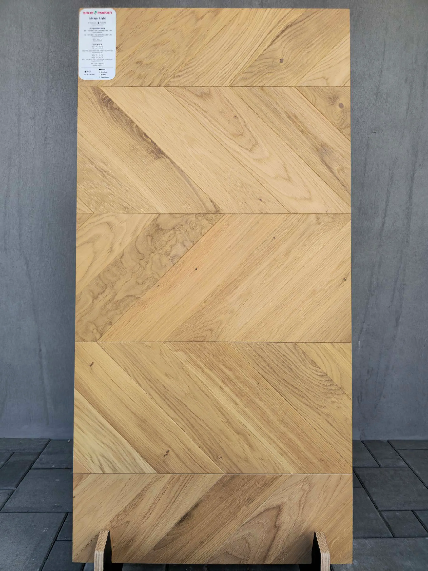 SolidParkiet, jodełka francuska dąb, faza x4, Mirage Light, klasa Rustic